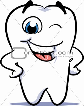 vector winking happy smiling tooth