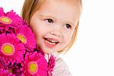 cute little girl with flowers