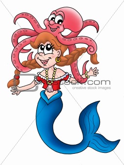 Mermaid with octopus