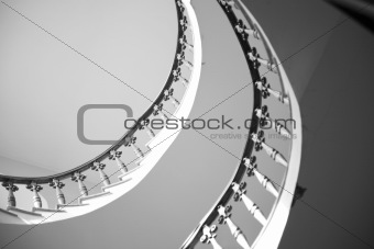 Round classical ladder in an interior of a temple