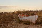 Abandoned boat on beach