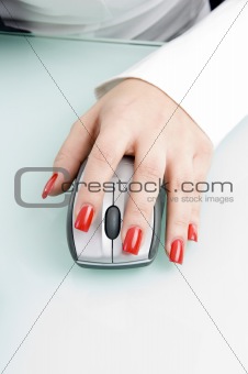 close up of finger on mouse
