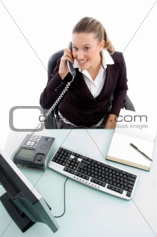 young executive talking on phone