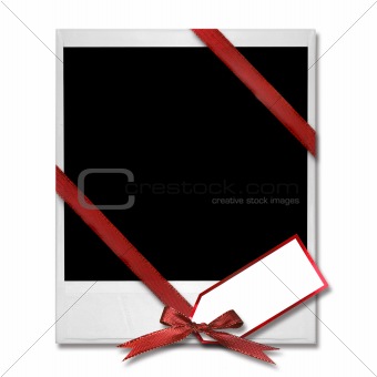 Film Blank With Christmas Bow and Gift Tag