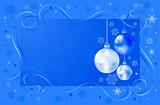  Christmas bulbs with snowflakes on blue background