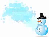 christmas background with snowman, vector illustration