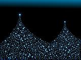 christmas light in blue tree design; vector wallpaper