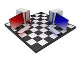 computers on chessboard