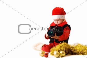 small Santa with camera