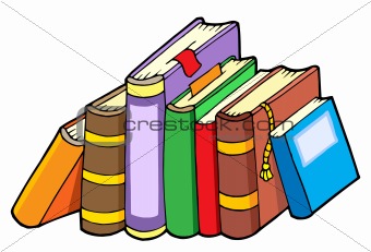 Line of various books