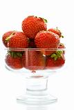 Strawberry in a glass vase