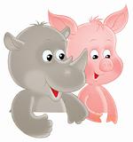 Piglet and Rhinoceros