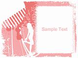 sample text frame with girl, background


