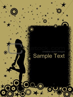 sample text frame with girl