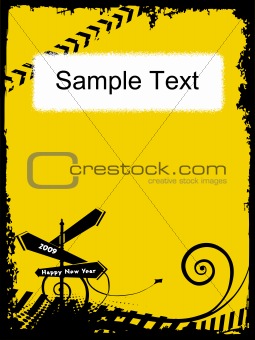 vector grunge frame with direction signs