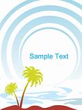 vector tropical palm trees isolated on blue background illustration