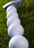 Close up of a golf ball on the tee