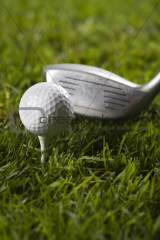 Golf, driver and ball