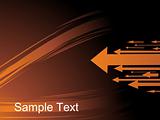 flowing arrows background in orange with space for text