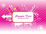 pink wallpaper with many arrows and sample text