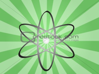 Atomic nuclear symbol scientific illustration of orbiting atom