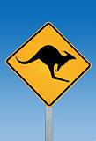 Iconic Australian kangaroo sign