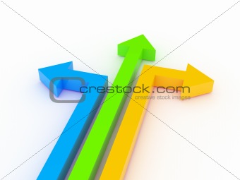 3d arrows showing different directions