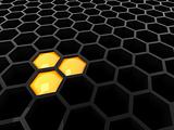 3d black tech honeycomb