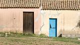 two doors of old rural houses