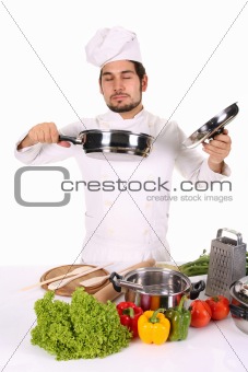 chef smelling 