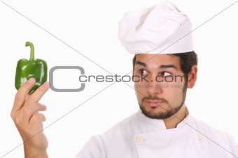 chef and green pepper