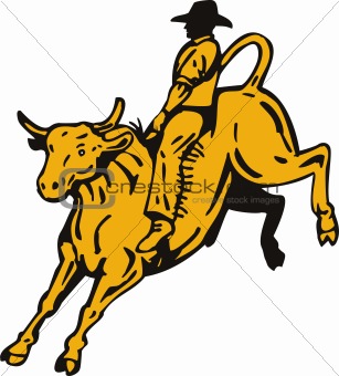Cowboy bull riding
