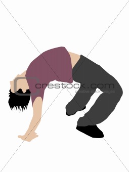 man doing bridge stretch