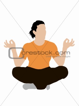 person in meditating pose