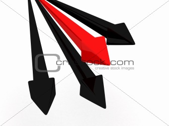 loss arrow in red color