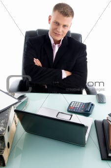 young businessman with crossed arms