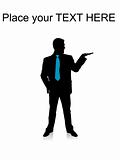 businessman holding something with hand gesture