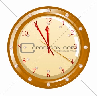 Vector illustration of holiday clock