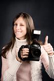 Thumbs Up From a Pretty Photographer