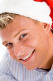 happy man with christmas hat
