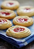 butter cookies with strawberry jam filling