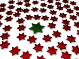 red and green chritmas stars