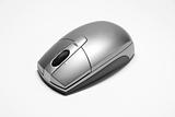 Modern Silver Computer Mouse on White Background