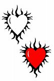 Flaming heart tribal tattoo