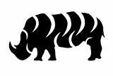 Rhinoceros tribal tattoo silhouette