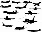 Airplane silhouettes