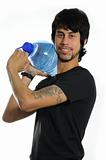 Man holding water bottle