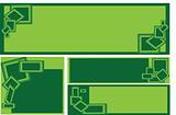 set of green rectangle business banners
