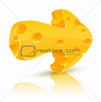 arrow of yellow cheese