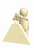 3d puppet, making a pyramid from puzzles